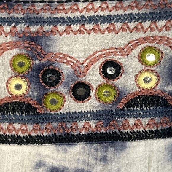 Earthbound Trading Tie Dye Embroidered Layered Skirt Women’s XL Lined - Picture 3 of 9